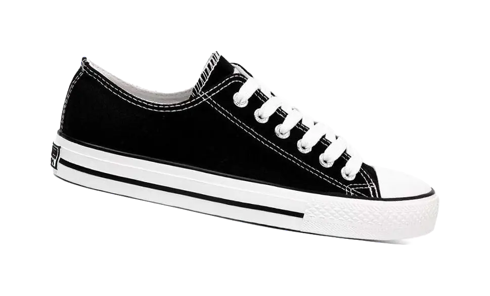 Warrior Slip Resistant Low top Canvas Shoes Unisex Black  VJSNEAKER