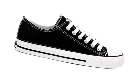 Warrior Slip Resistant Low top Canvas Shoes Unisex Black  VJSNEAKER