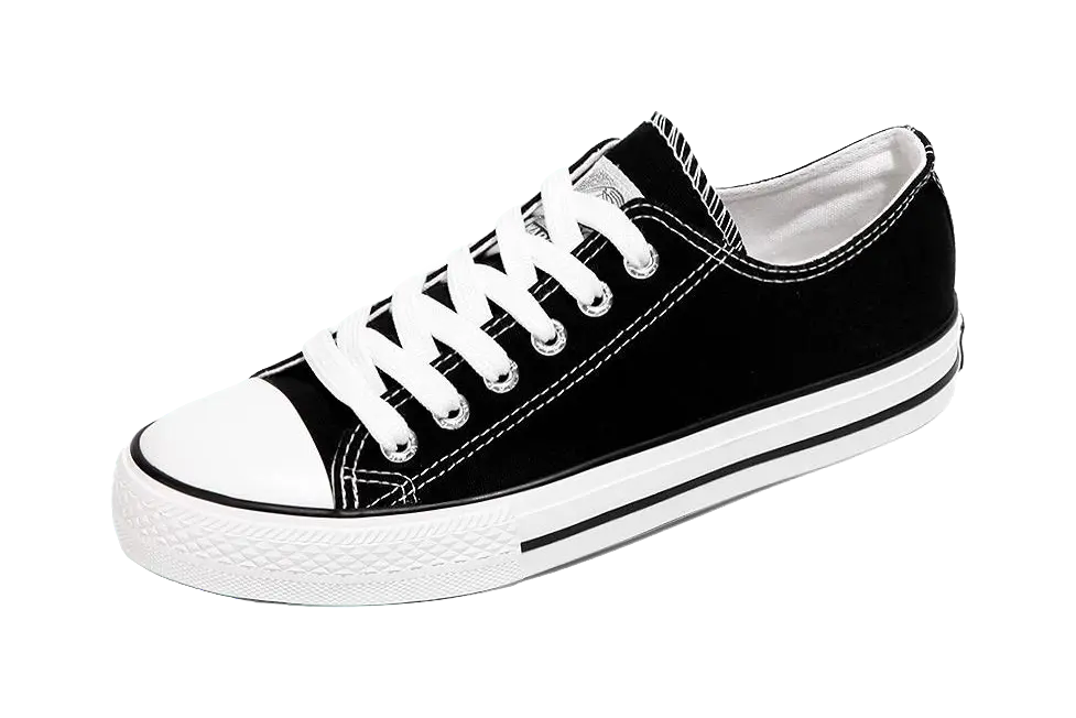 Warrior Slip Resistant Low top Canvas Shoes Unisex Black  VJSNEAKER