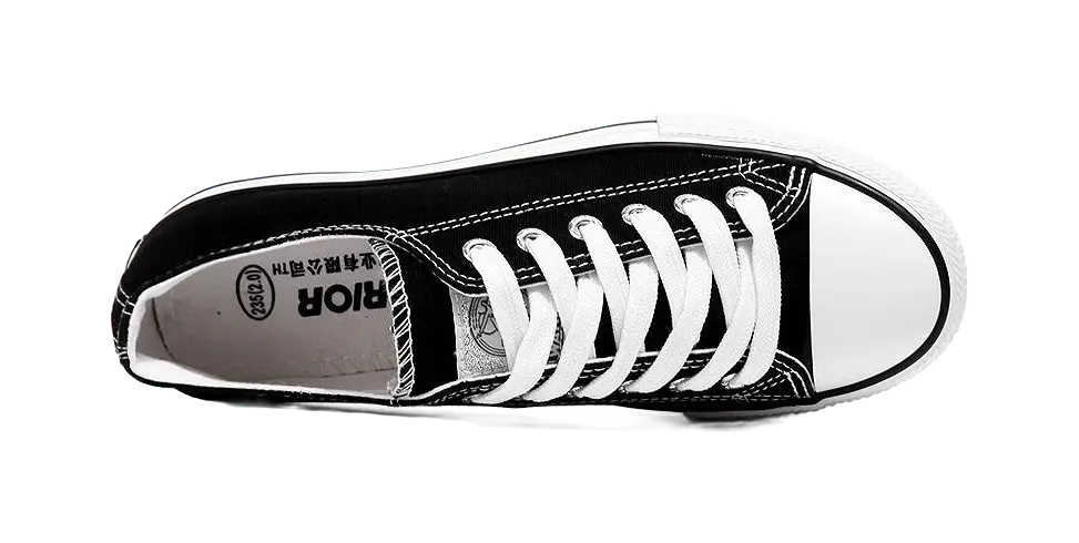 Warrior Slip Resistant Low top Canvas Shoes Unisex Black  VJSNEAKER