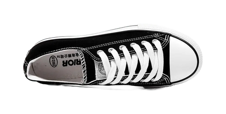 Warrior Slip Resistant Low top Canvas Shoes Unisex Black  VJSNEAKER