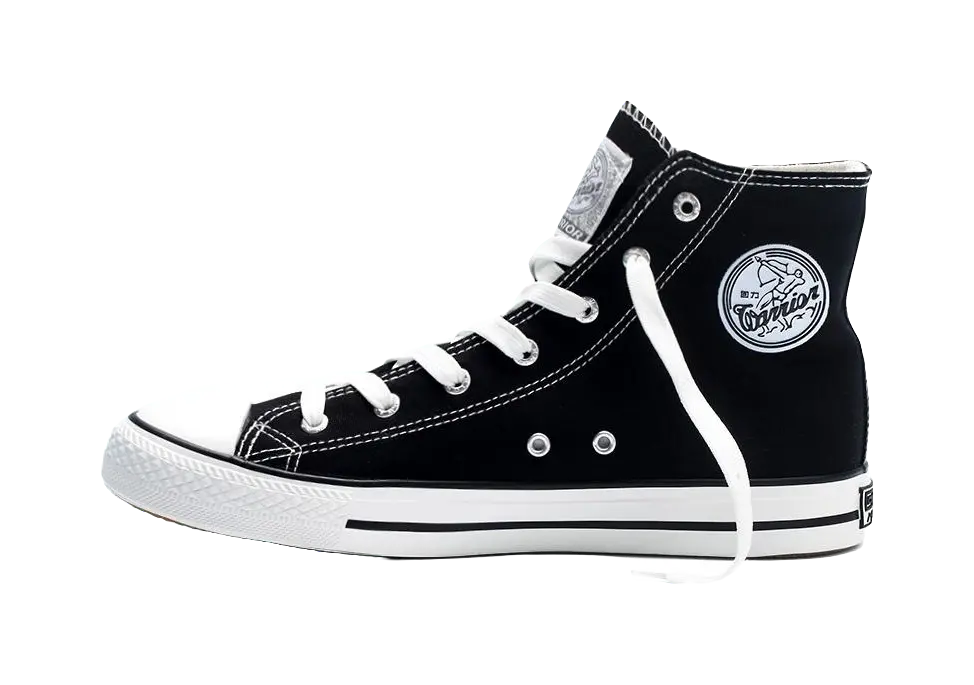 Warrior Slip Resistant, Abrasion Resistant, Breathable High top Canvas Shoes Unisex Black  VJSNEAKER