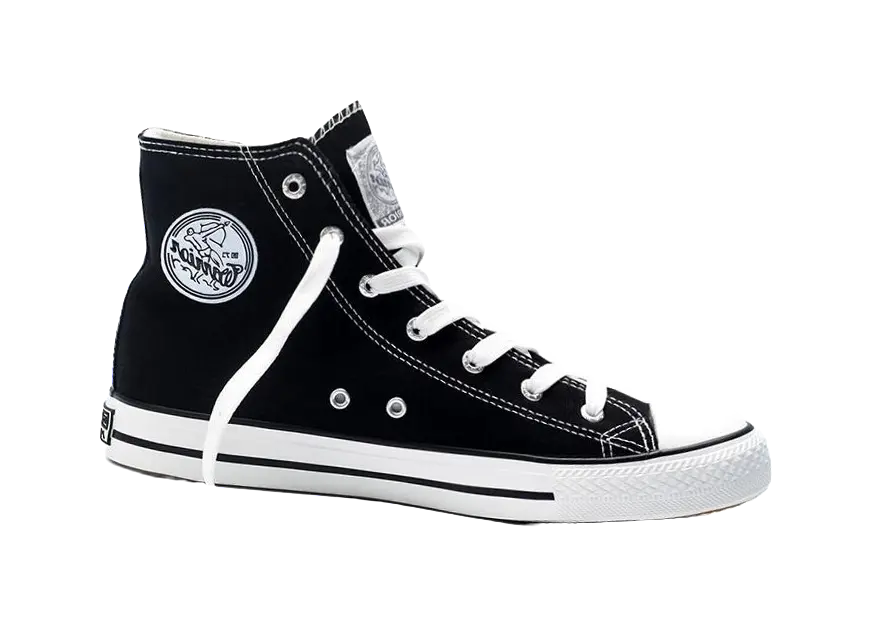 Warrior Slip Resistant, Abrasion Resistant, Breathable High top Canvas Shoes Unisex Black  VJSNEAKER