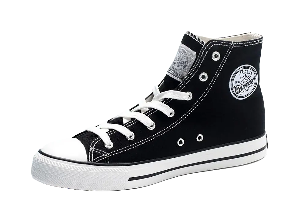 Warrior Slip Resistant, Abrasion Resistant, Breathable High top Canvas Shoes Unisex Black  VJSNEAKER