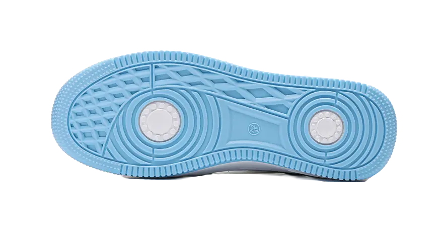 Warrior Slip Resistant, Abrasion Resistant, Breathable High top Skateboard Shoes Unisex White Blue 