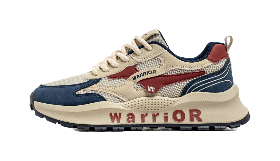 Warrior Slip Resistant, Abrasion Resistant, Breathable Low top Casual Shoes Men's Beige Blue Red 