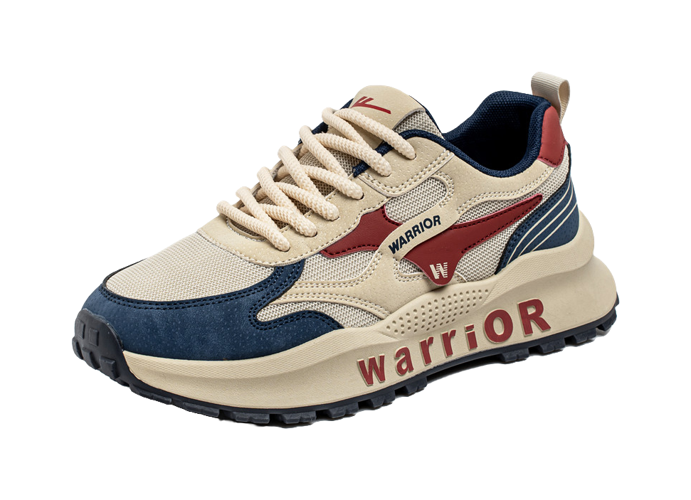 Warrior Slip Resistant, Abrasion Resistant, Breathable Low top Casual Shoes Men's Beige Blue Red 