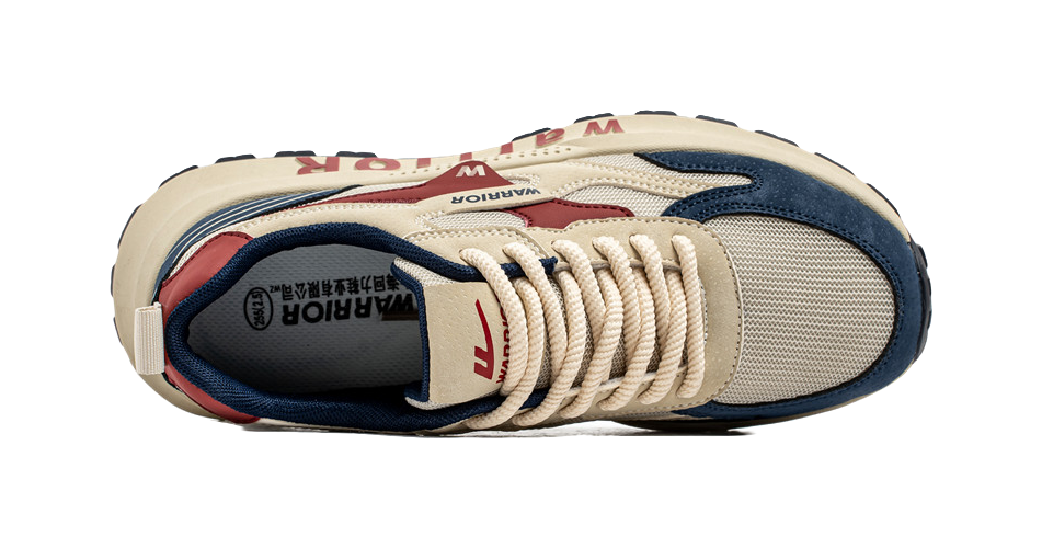 Warrior Slip Resistant, Abrasion Resistant, Breathable Low top Casual Shoes Men's Beige Blue Red 