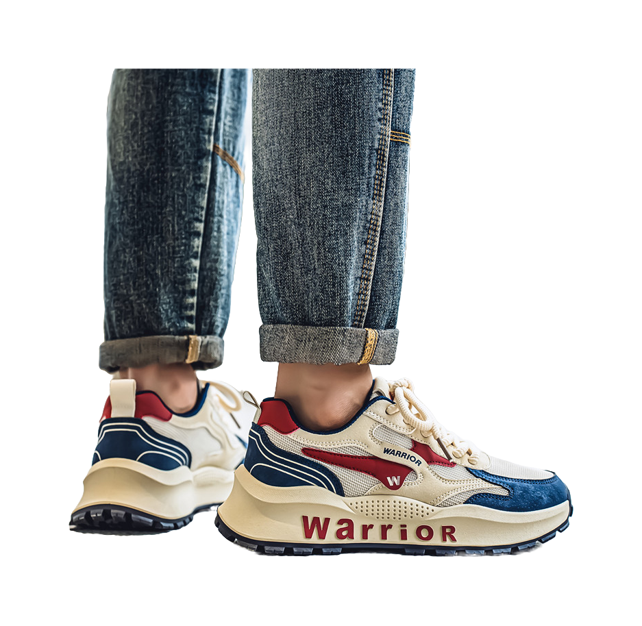 Warrior Slip Resistant, Abrasion Resistant, Breathable Low top Casual Shoes Men's Beige Blue Red 