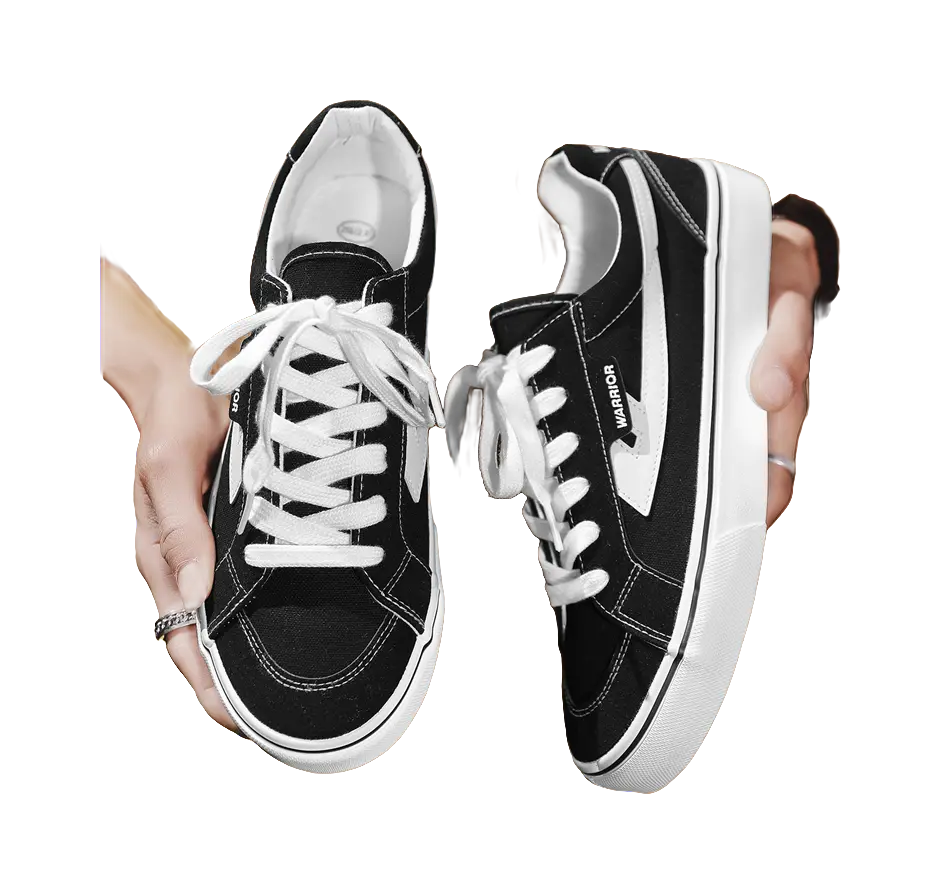 Warrior Slip Resistant, Abrasion Resistant, Lightweight Low top Canvas Shoes Unisex Black White  VJSNEAKER