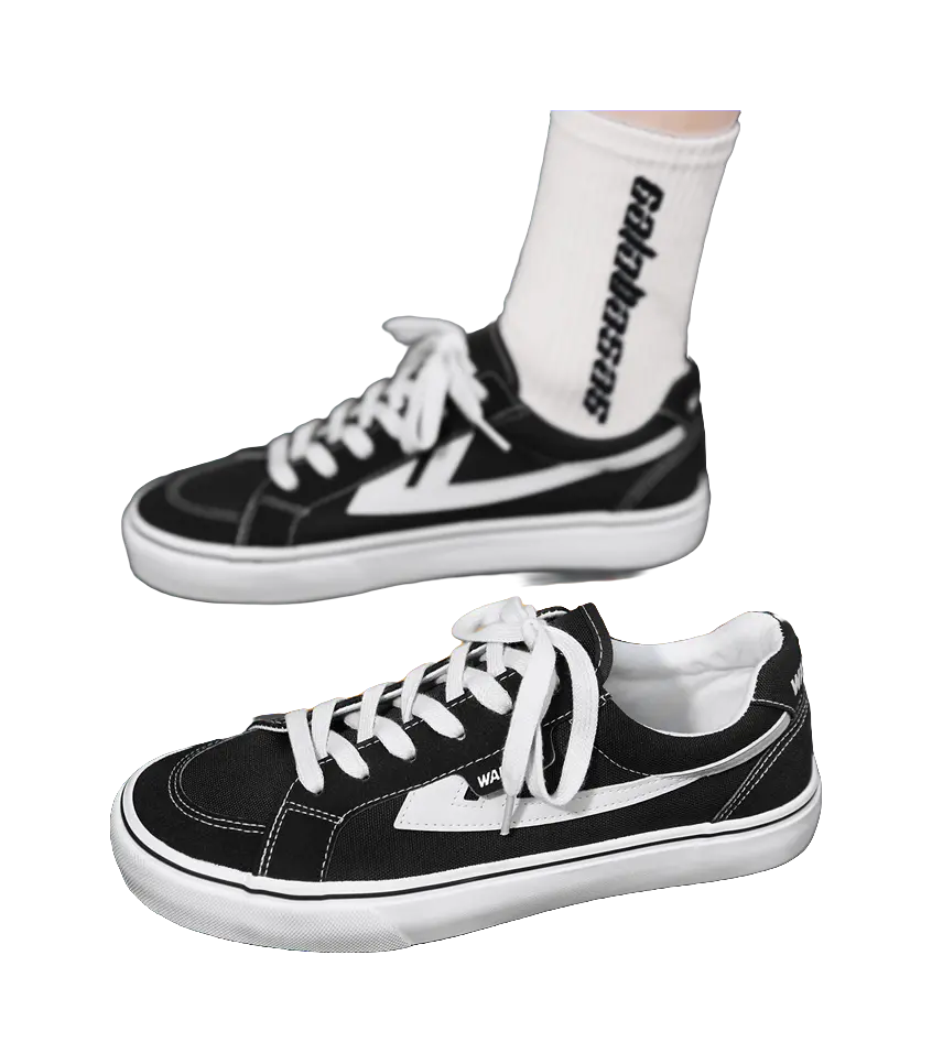 Warrior Slip Resistant, Abrasion Resistant, Lightweight Low top Canvas Shoes Unisex Black White  VJSNEAKER