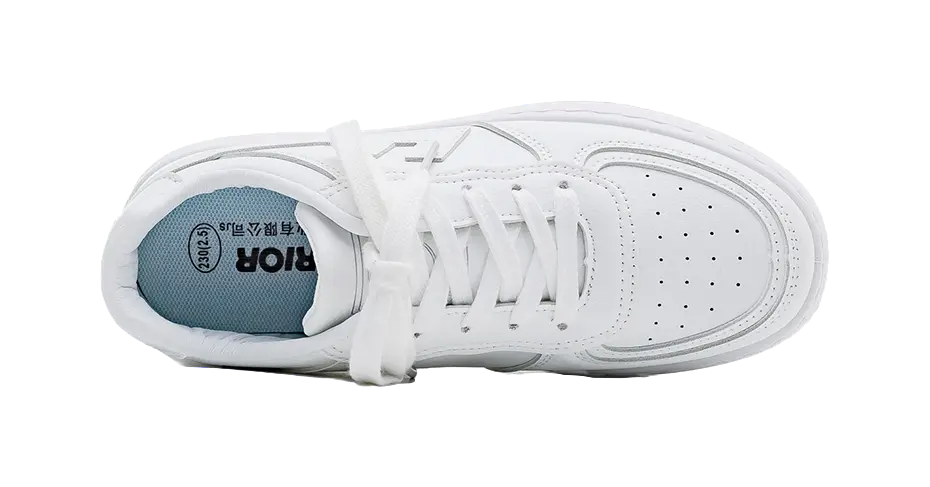 Warrior Slip Resistant, Abrasion Resistant, Lightweight Low top Skateboard Shoes Unisex White 