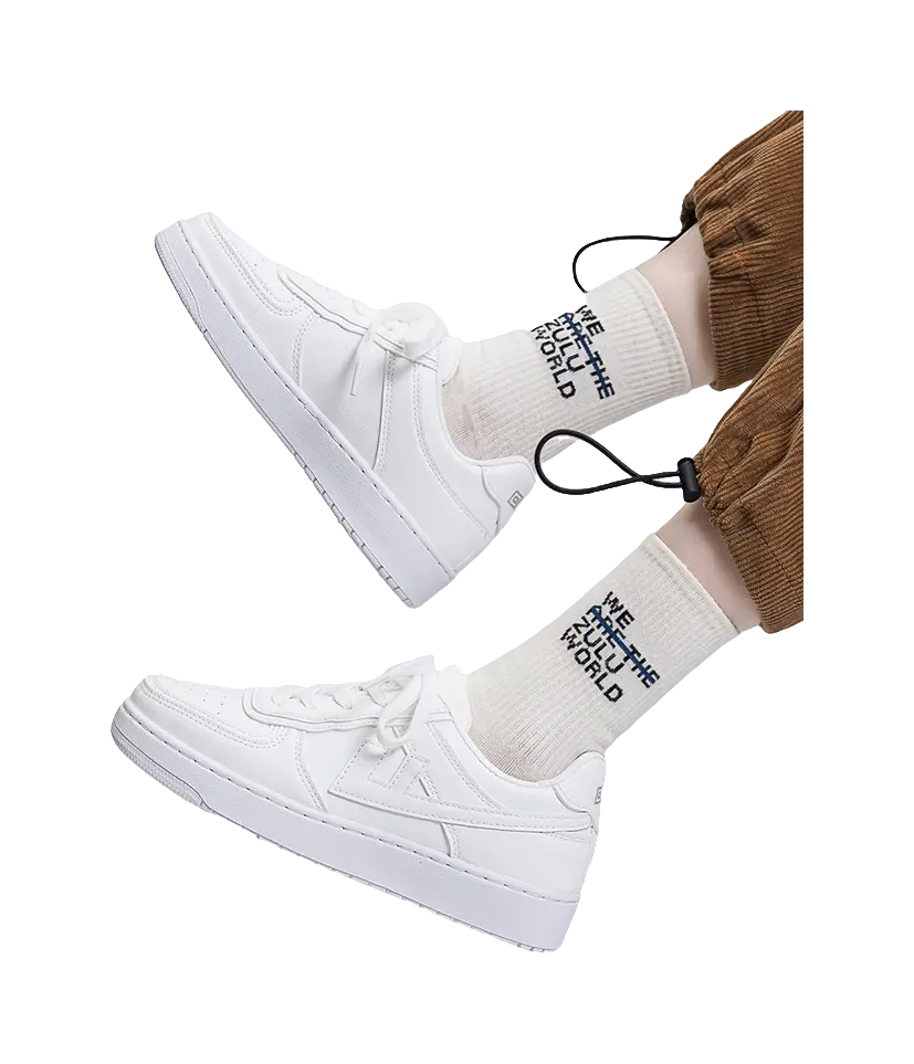 Warrior Slip Resistant, Abrasion Resistant, Lightweight Low top Skateboard Shoes Unisex White 