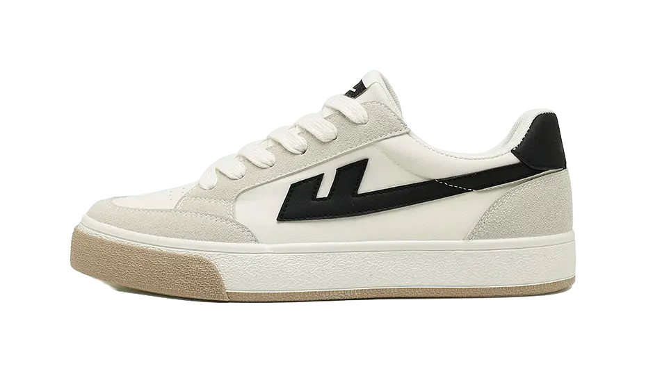 Warrior Slip Resistant, Abrasion Resistant, Lightweight, Breathable Low top Skateboard Shoes Unisex Beige Black 