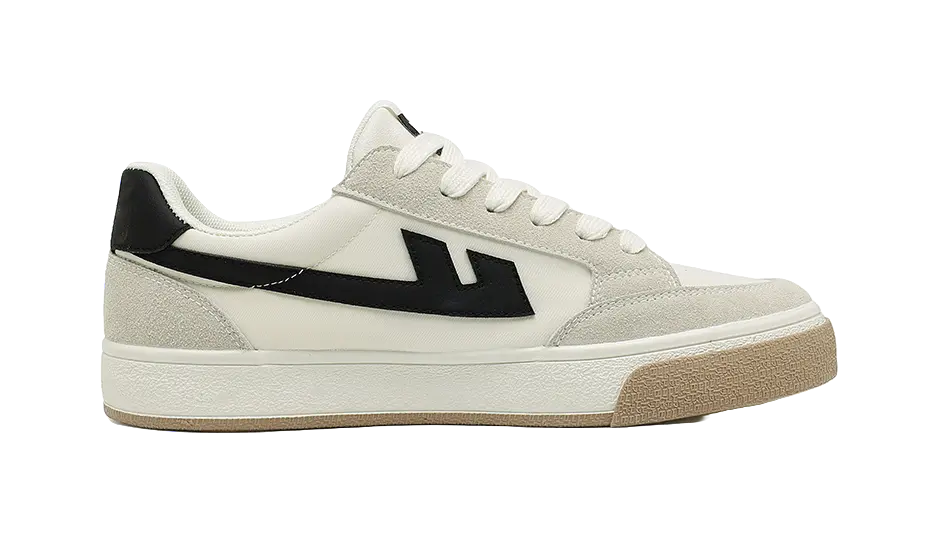 Warrior Slip Resistant, Abrasion Resistant, Lightweight, Breathable Low top Skateboard Shoes Unisex Beige Black 