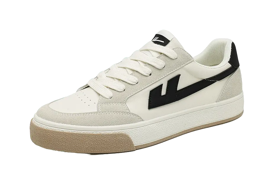 Warrior Slip Resistant, Abrasion Resistant, Lightweight, Breathable Low top Skateboard Shoes Unisex Beige Black 