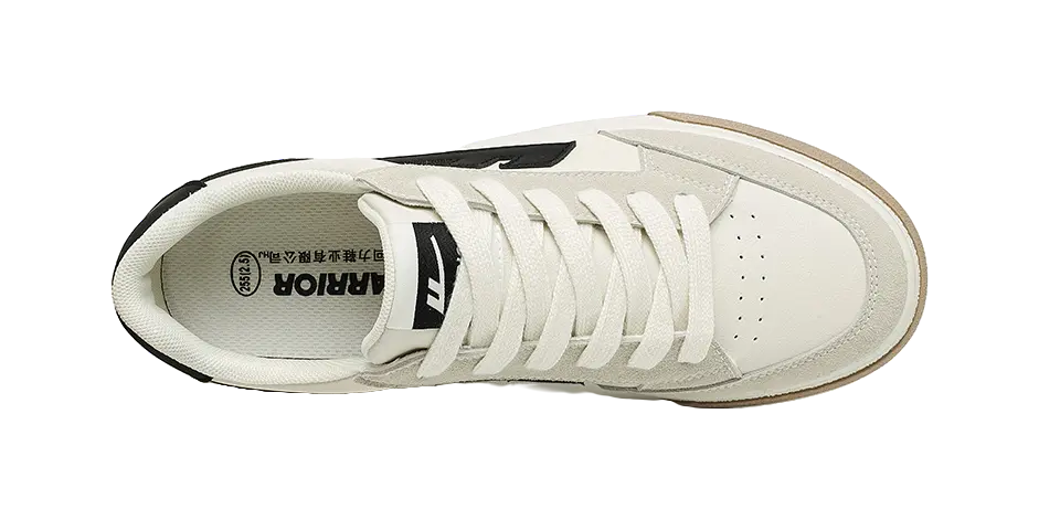 Warrior Slip Resistant, Abrasion Resistant, Lightweight, Breathable Low top Skateboard Shoes Unisex Beige Black 