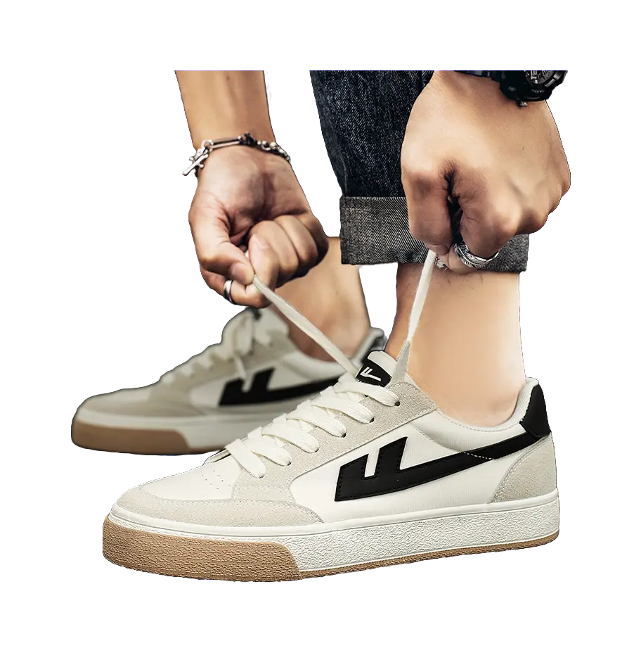 Warrior Slip Resistant, Abrasion Resistant, Lightweight, Breathable Low top Skateboard Shoes Unisex Beige Black 