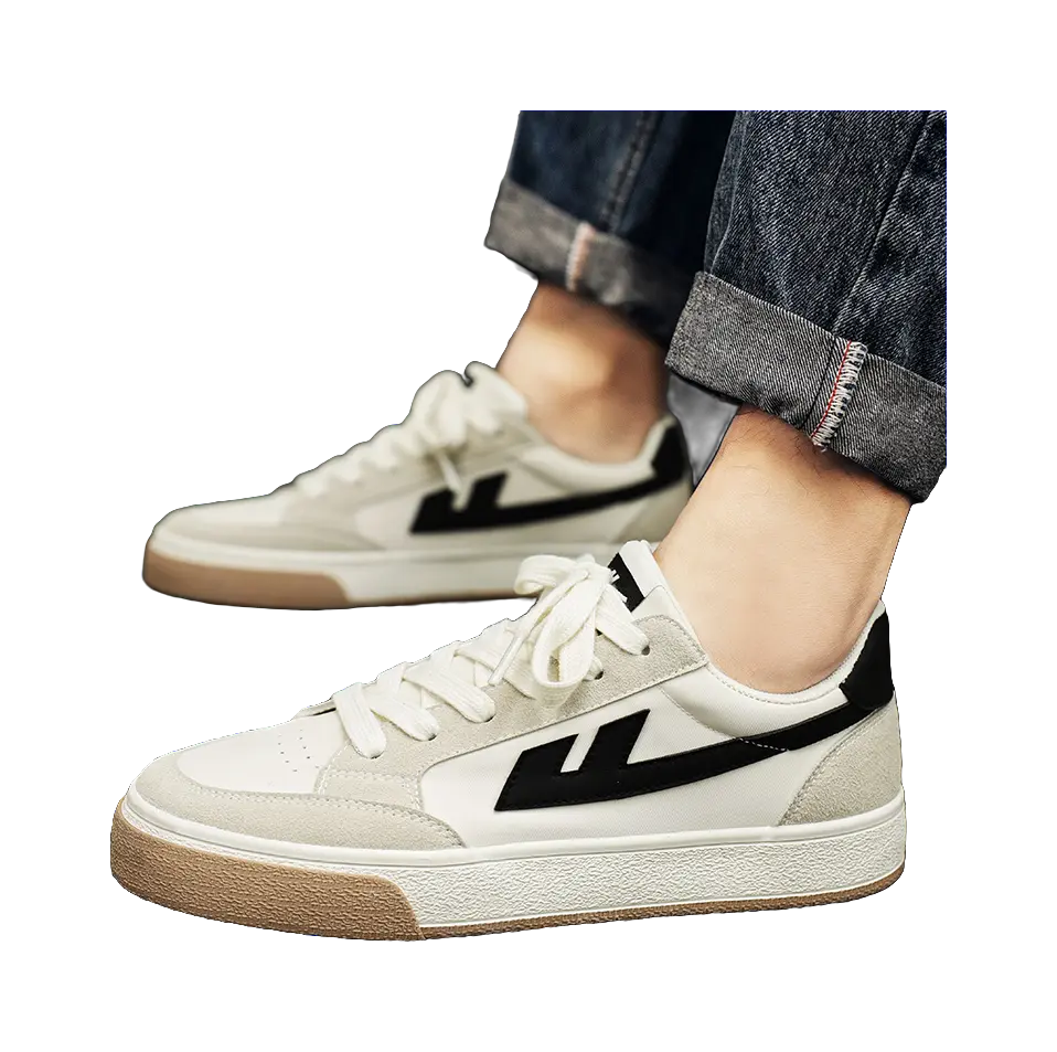 Warrior Slip Resistant, Abrasion Resistant, Lightweight, Breathable Low top Skateboard Shoes Unisex Beige Black 