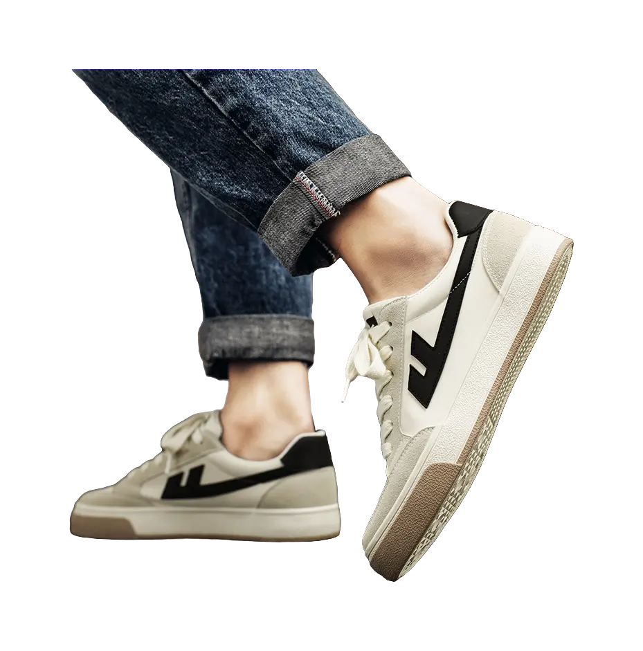 Warrior Slip Resistant, Abrasion Resistant, Lightweight, Breathable Low top Skateboard Shoes Unisex Beige Black 