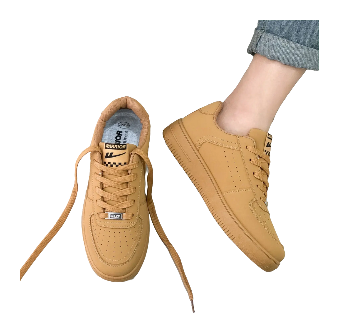 Warrior Slip Resistant, Abrasion Resistant, Lightweight, Height Increasing Low top Skateboard Shoes Men's Earth Yellow 