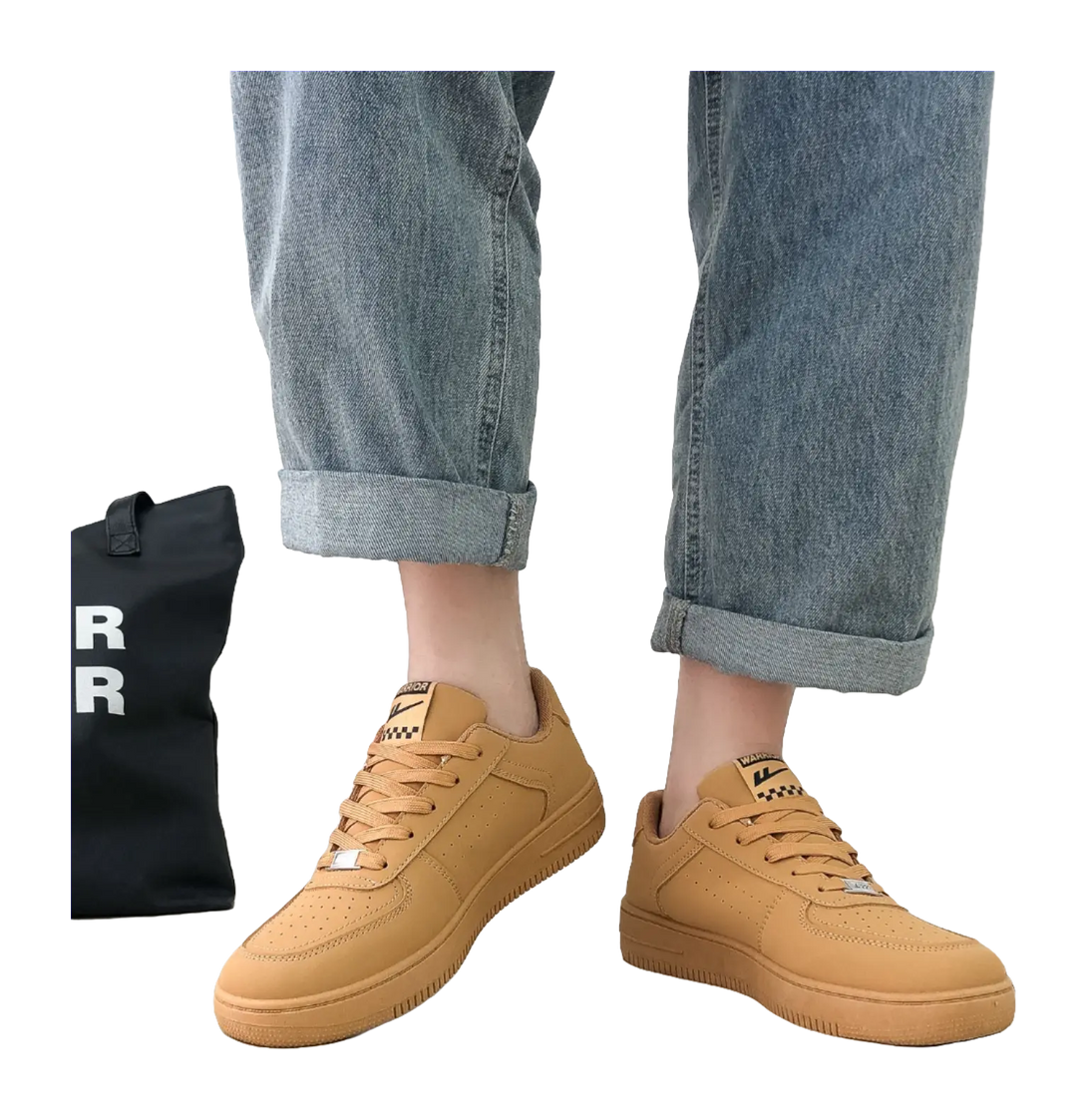 Warrior Slip Resistant, Abrasion Resistant, Lightweight, Height Increasing Low top Skateboard Shoes Men's Earth Yellow 