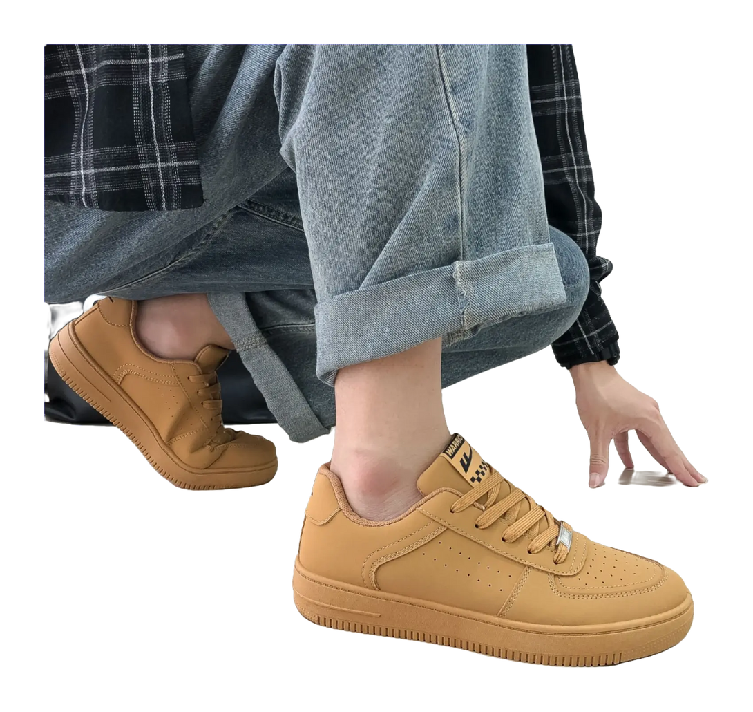 Warrior Slip Resistant, Abrasion Resistant, Lightweight, Height Increasing Low top Skateboard Shoes Men's Earth Yellow 