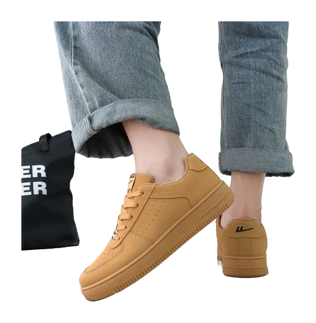 Warrior Slip Resistant, Abrasion Resistant, Lightweight, Height Increasing Low top Skateboard Shoes Men's Earth Yellow 