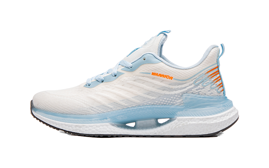 Warrior Students' Running Shoes Breathable Lightweight Low-Top Casual Shoes Unisex White Blue 