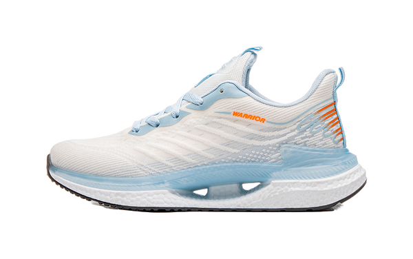 Warrior Students' Running Shoes Breathable Lightweight Low-Top Casual Shoes Unisex White Blue 