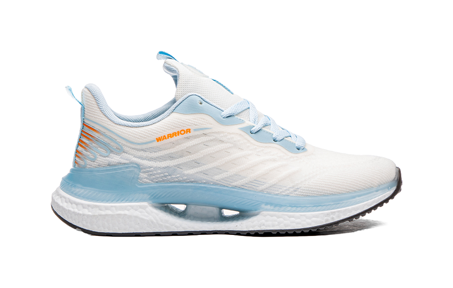 Warrior Students' Running Shoes Breathable Lightweight Low-Top Casual Shoes Unisex White Blue 