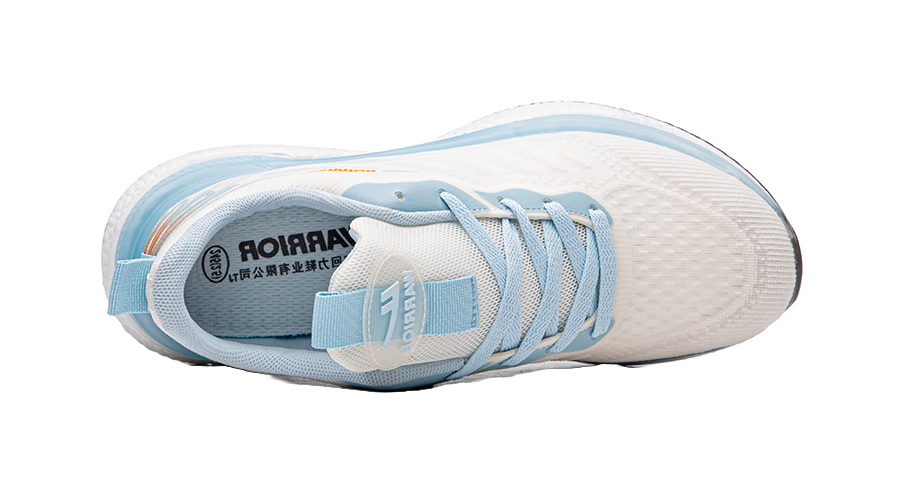 Warrior Students' Running Shoes Breathable Lightweight Low-Top Casual Shoes Unisex White Blue 