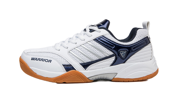 Warrior Unisex Low-Top Training Shoes - Rebound Fabric & Lightweight Design for Tennis Badminton Blue White 