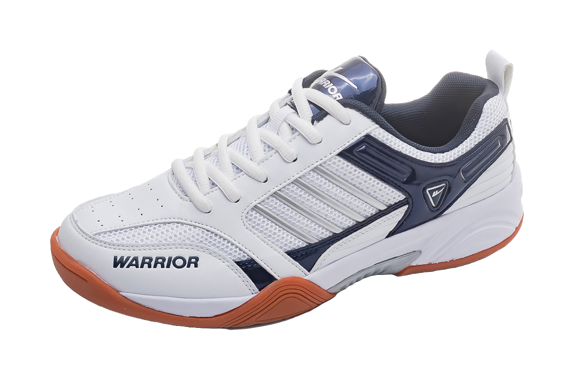 Warrior Unisex Low-Top Training Shoes - Rebound Fabric & Lightweight Design for Tennis Badminton Blue White 