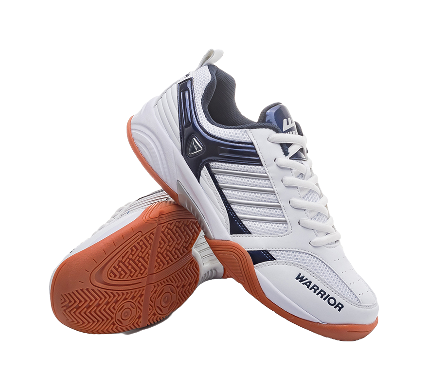 Warrior Unisex Low-Top Training Shoes - Rebound Fabric & Lightweight Design for Tennis Badminton Blue White 