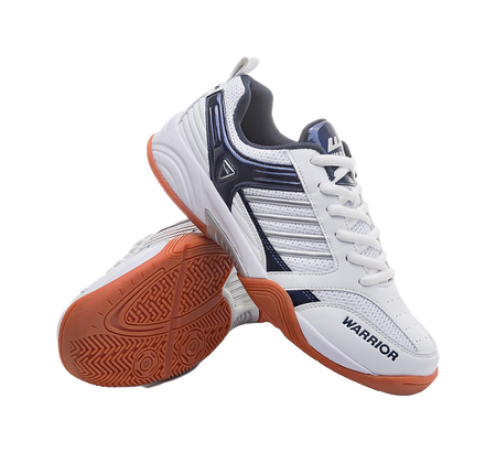 Warrior Unisex Low-Top Training Shoes - Rebound Fabric & Lightweight Design for Tennis Badminton Blue White 