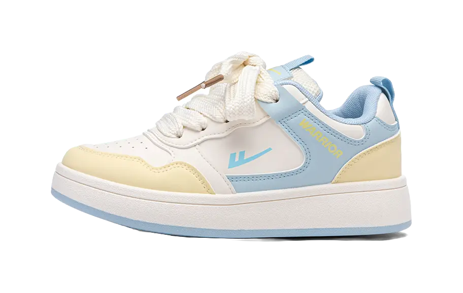 Warrior Wear resistant And Lightweight Low top Skateboard Shoes Women's Beige Yellow Blue 