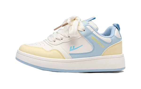 Warrior Wear resistant And Lightweight Low top Skateboard Shoes Women's Beige Yellow Blue 