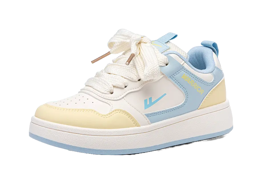 Warrior Wear resistant And Lightweight Low top Skateboard Shoes Women's Beige Yellow Blue 