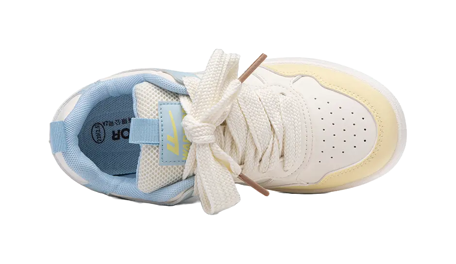 Warrior Wear resistant And Lightweight Low top Skateboard Shoes Women's Beige Yellow Blue 