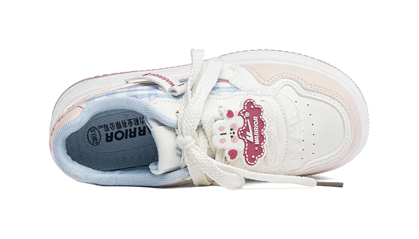 Warrior Wear resistant And Lightweight Low top Skateboard Shoes Women's White Pink Blue 