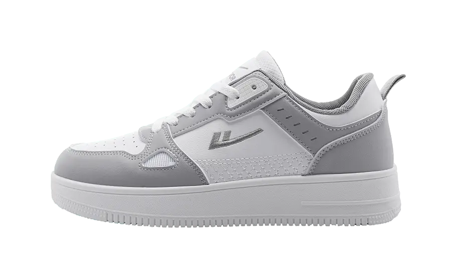 Warrior White Sneakers Abrasion Resistant, Lightweight, And Breathable Low top Skateboard Shoes Unisex White Gray 