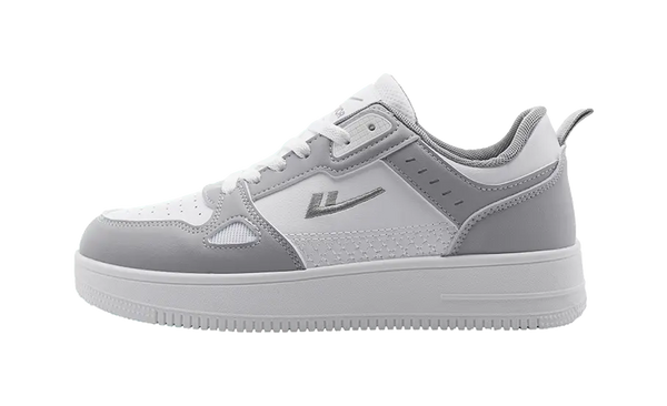 Warrior White Sneakers Abrasion Resistant, Lightweight, And Breathable Low top Skateboard Shoes Unisex White Gray 