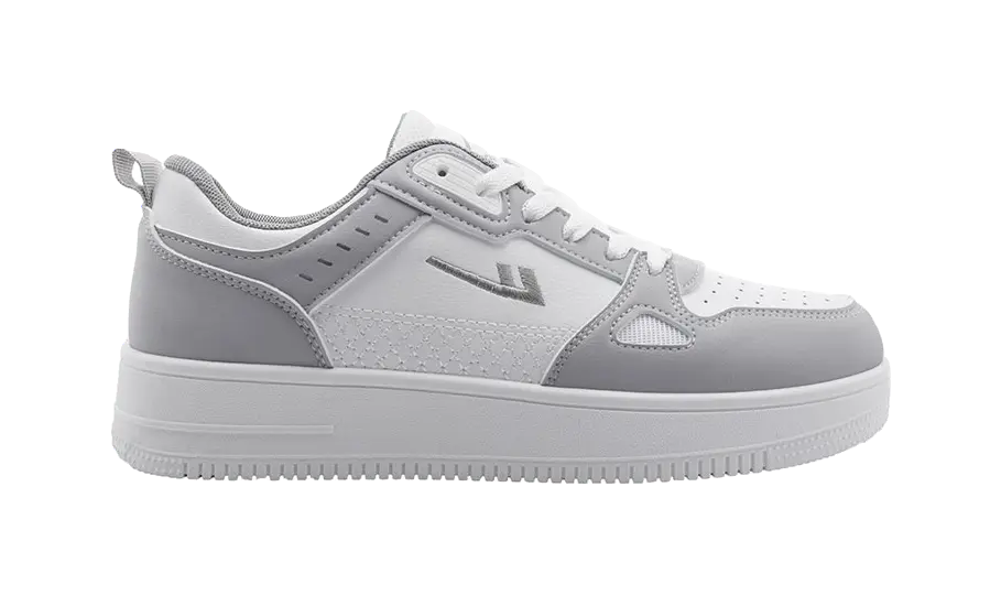 Warrior White Sneakers Abrasion Resistant, Lightweight, And Breathable Low top Skateboard Shoes Unisex White Gray 