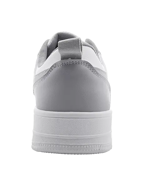 Warrior White Sneakers Abrasion Resistant, Lightweight, And Breathable Low top Skateboard Shoes Unisex White Gray 