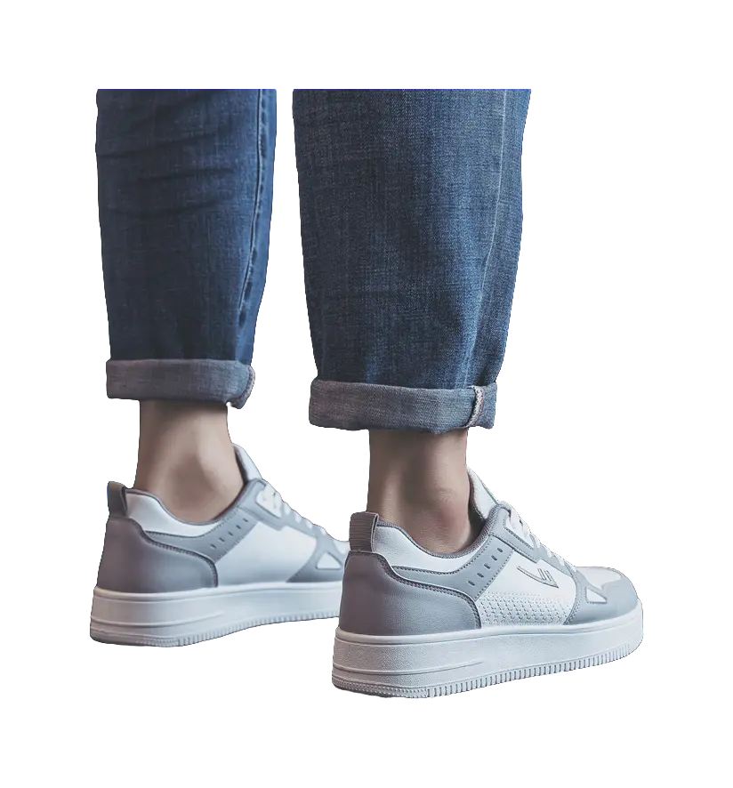 Warrior White Sneakers Abrasion Resistant, Lightweight, And Breathable Low top Skateboard Shoes Unisex White Gray 