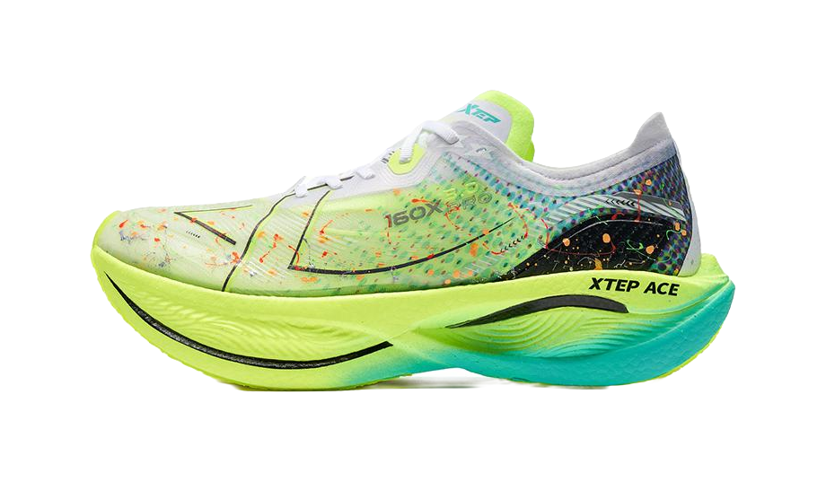 XTEP 160X 3.0 Pro Anti Slip Wear Resistant Low Top Marathon Long Distance Running Shoes Men's Aurora Green Black 