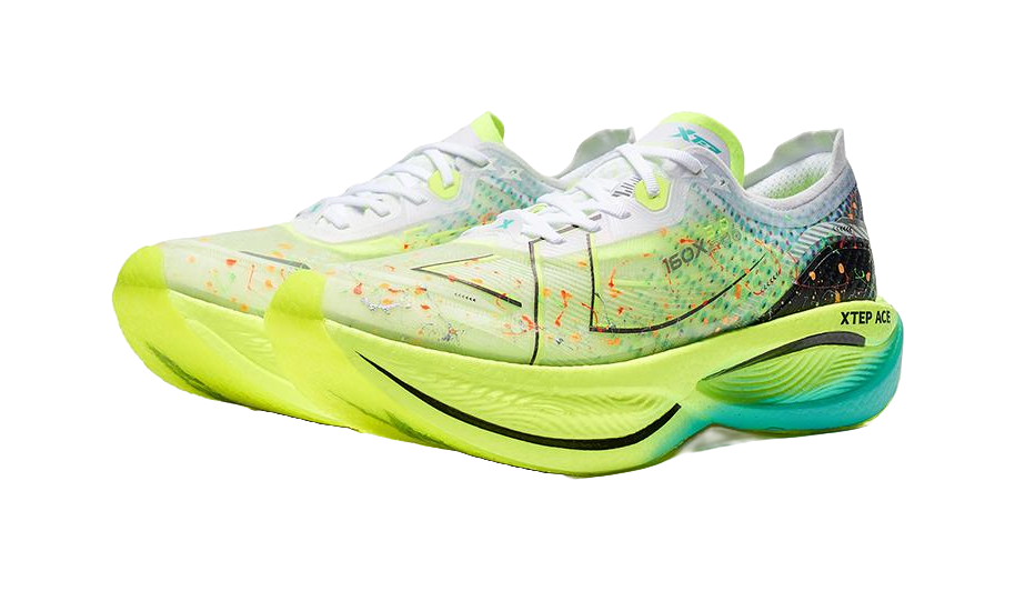 XTEP 160X 3.0 Pro Anti Slip Wear Resistant Low Top Marathon Long Distance Running Shoes Men's Aurora Green Black 