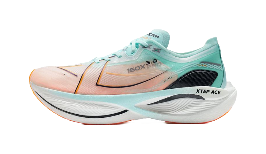 XTEP 160X 3.0 Pro Cushioning Anti-Slip Wear-Resistant Breathability Low-Top Running Shoes Men's Serene Blue/New White 