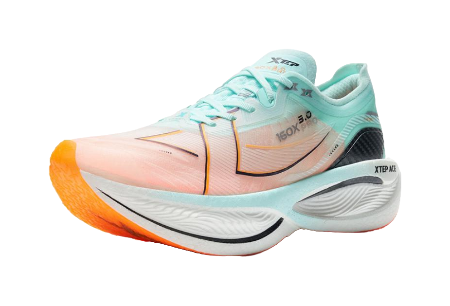 XTEP 160X 3.0 Pro Cushioning Anti-Slip Wear-Resistant Breathability Low-Top Running Shoes Men's Serene Blue/New White 